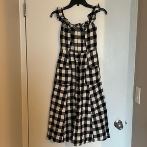 Black and White Linen  Checkered Reformation Dress
